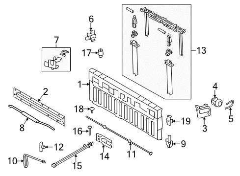 2014 Ford F-150 Parking Aid Support Cable Diagram for 4L3Z-5443053-AA