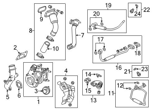 2017 Cadillac XTS Turbocharger Connector Pipe Gasket Diagram for 12638675
