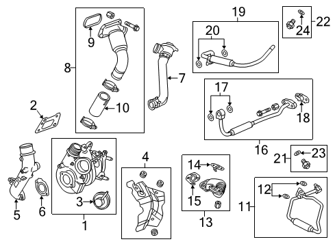 2017 Cadillac XTS Turbocharger Turbocharger Diagram for 12666540