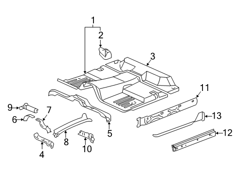 2011 Chevrolet Silverado 2500 HD Floor Rocker Reinforcement Diagram for 22844866