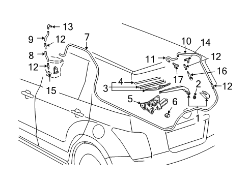 2004 Scion xA Wiper & Washer Components Elbow Diagram for 85377-52210