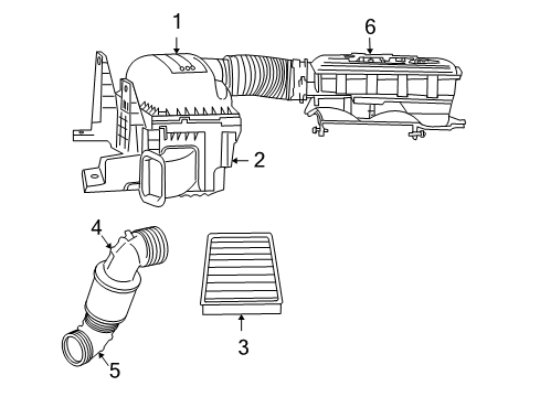 2007 Dodge Ram 2500 Filters Body-Air Cleaner Diagram for 53032647AC