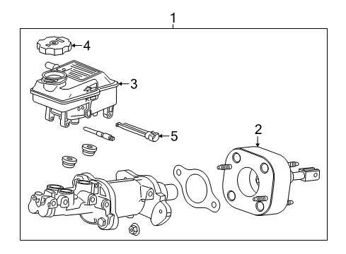 2014 Chevrolet Spark EV Dash Panel Components Master Cylinder Assembly Diagram for 95489495