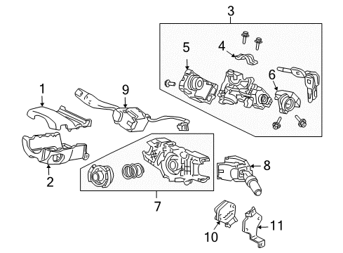 2007 Honda Accord Switches Sensor Assembly, Steering & Body Switch Diagram for 35251-SDA-A21