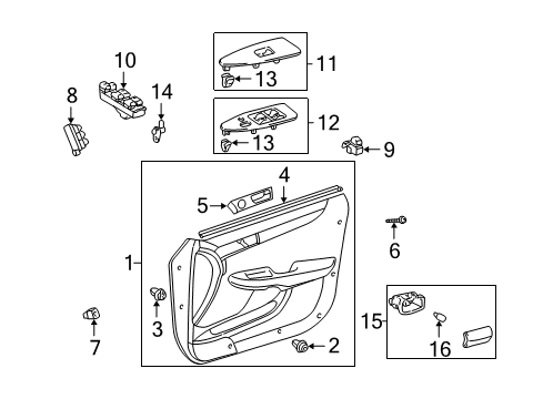 2002 Lexus ES300 Switches Front Door Inside Handle Sub-Assembly, Left Diagram for 69206-33060-C0