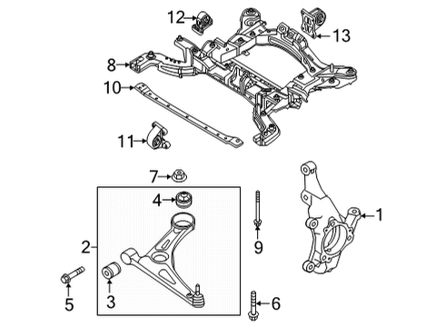 2022 Hyundai Ioniq 5 Front Suspension Components KNUCKLE-FRONT AXLE, LH Diagram for 51710-GI000