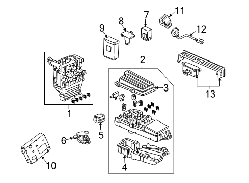 2006 Acura TL Electrical Components Box Assembly, Fuse Diagram for 38200-SEP-A05