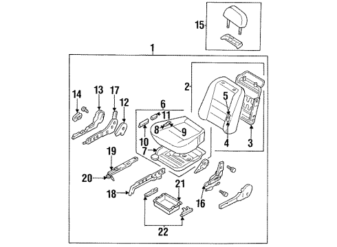 1996 Nissan Altima Front Seat Components, Tracks & Components Cushion Front Seat RH Diagram for 87300-2B100