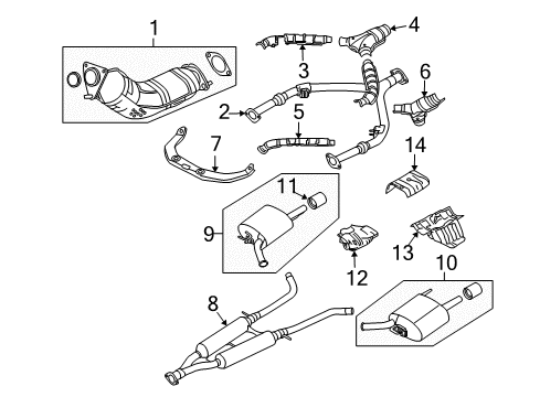 2015 Infiniti Q40 Exhaust Components Exhaust Main Muffler Assembly, Left Diagram for 20100-1NC1B