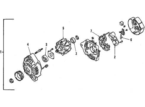 1992 Geo Storm Alternator Brush, Generator Diagram for 97032310