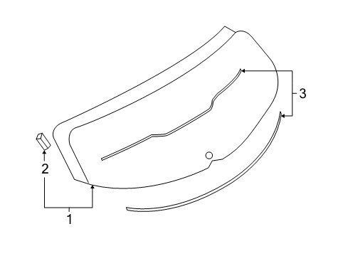 2011 Nissan Rogue Lift Gate - Glass & Hardware SPACER-Glass A Diagram for 90356-JM00A