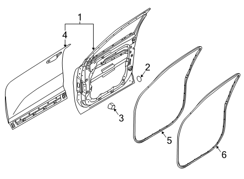 2020 Hyundai Palisade Front Door W/STRIP-Dr Body Side RH Diagram for 82120-S8000