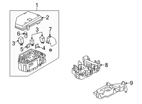 2017 Buick Enclave Fuel Supply Fuse & Relay Box Diagram for 23436809