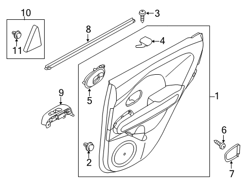 2017 Kia Soul Rear Door Panel Assembly-Rear Door Trim Diagram for 83307B2020DT1