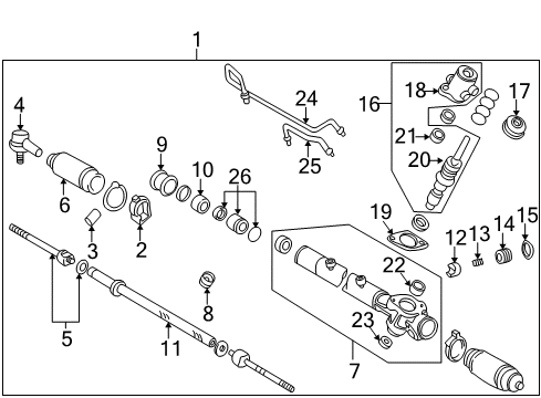 2000 Toyota Camry Steering Column & Wheel, Steering Gear & Linkage Valve Assy, Power Steering Control Diagram for 44210-06100