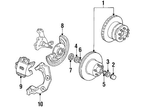 1990 Dodge D150 Front Brakes Hose & Bracket Asm Front Brake Left Diagram for 4115623