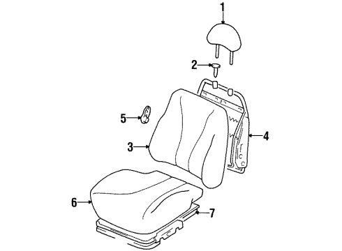 1996 Hyundai Elantra Front Seat Components Frame Assembly-Front Seat Cushion, LH Diagram for 88101-29500