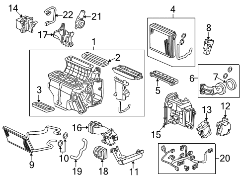 2010 Honda Pilot A/C & Heater Control Units Sub-Wire Harness, Air Conditioner Diagram for 32157-SZA-A10