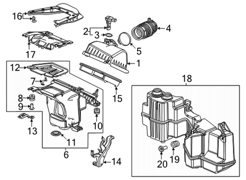 2022 Honda Civic Air Intake CASE SET, A/CLNR Diagram for 17201-64S-A01