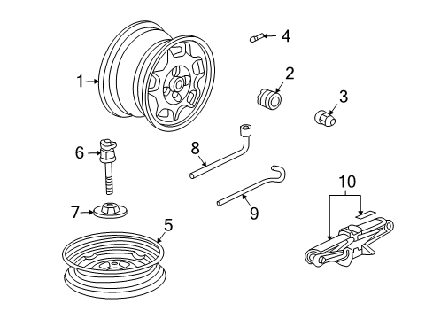 2003 Honda Civic Wheels, Covers & Trim Disk, Aluminum Wheel (14X5 1/2Jj) (Asahi) Diagram for 42700-S5B-A01