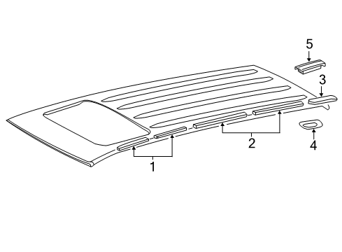 2016 Lexus LX570 Exterior Trim - Roof Center Molding Diagram for 75555-60020