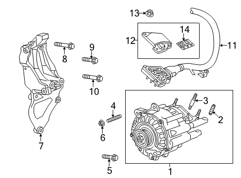 2014 Buick LaCrosse Alternator Generator Diagram for 24266687