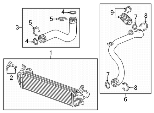 2022 Cadillac XT6 Intercooler Intercooler Diagram for 84513232