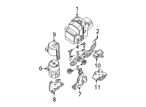 2001 BMW X5 Stability Control Yaw Rate Speed Sensor Diagram for 34526753694