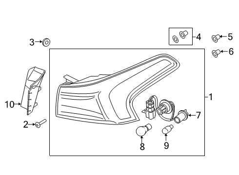 2020 Hyundai Santa Fe Bulbs Lamp Assembly-Rear Comb Outside, LH Diagram for 92401-S2000