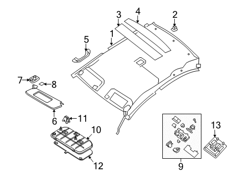 2007 Nissan Sentra Interior Trim - Roof Lamp Assembly-Map Diagram for 26430-ET000