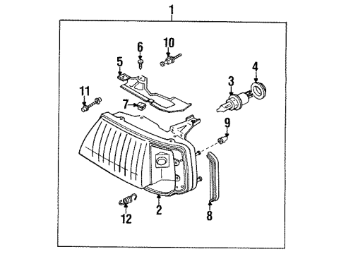 1987 Nissan Stanza Bulbs Screw-Adjusting Diagram for B6022-D4500