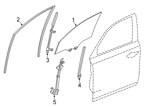 2015 Acura MDX Front Door Channel, Right Front Diagram for 72235-TZ5-A01