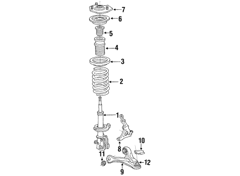 1995 Pontiac Trans Sport Front Suspension Components, Lower Control Arm, Stabilizer Bar Front Spring Diagram for 22077029