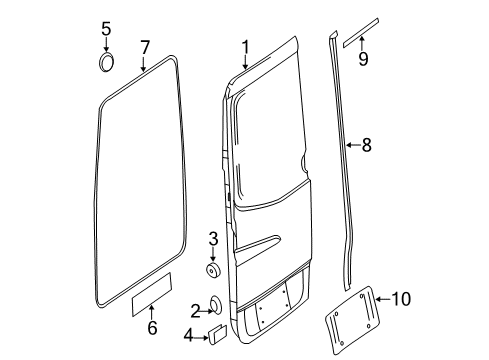 2007 Dodge Sprinter 3500 Rear Loading Door - Door & Components Weatherstrip Diagram for 5135206AA