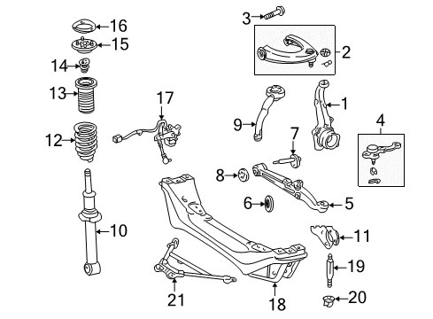 2001 Lexus IS300 Front Suspension Components, Lower Control Arm, Upper Control Arm, Ride Control, Stabilizer Bar Front Suspension Lower Control Arm Sub-Assembly, No.1 Left Diagram for 48069-53010