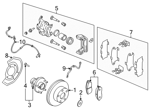 2004 Nissan Murano Brake Components Disc Brake Kit Diagram for D1080-CA00C