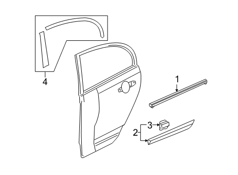 2010 Honda Civic Exterior Trim - Rear Door Protector, L. RR. Door *NH684P* (SPARKLE GRAY PEARL) Diagram for 75323-SNA-A01ZP