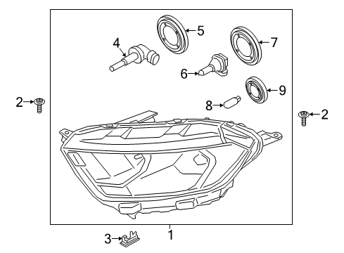 2020 Ford EcoSport Bulbs Marker Lamp Bulb Cap Diagram for GN1Z-13711-B