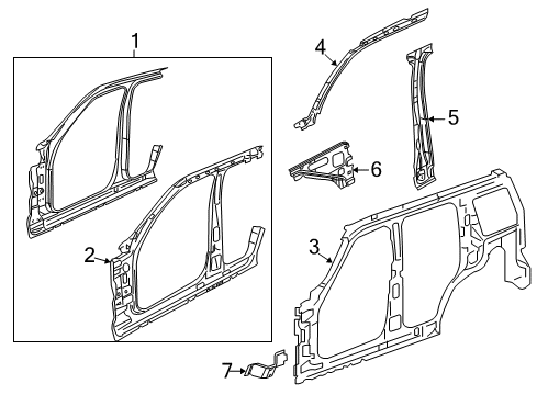 2010 Jeep Liberty Aperture Panel REINFMNT-Center Pillar Inner Diagram for 55113046AC