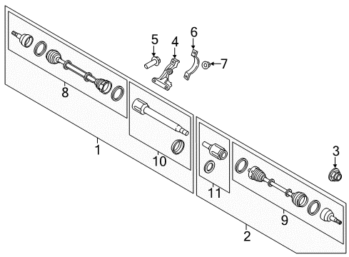 2016 Ford Transit Connect Drive Axles - Front Inner Joint Diagram for DV6Z-3B436-G