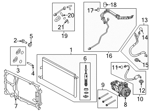 2016 Lincoln Navigator Air Conditioner Evaporator Assembly Diagram for FL1Z-19850-D