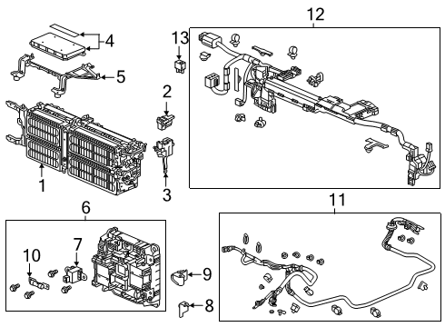 2019 Honda Insight Battery H/V CABLE ASSY., DC Diagram for 1F110-6L2-A03