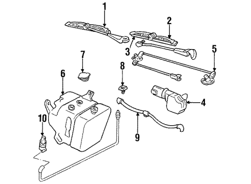 1995 Buick Park Avenue Wiper & Washer Components Container, Windshield Washer Solvent Diagram for 22122557