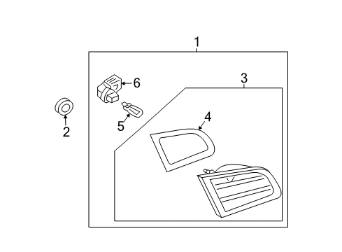 2006 Infiniti G35 Bulbs Packing Diagram for 26543-AL500