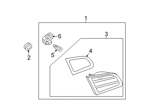 2006 Infiniti G35 Bulbs High Mounting Stop Lamp Socket Assembly Diagram for 26556-3M100