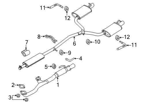 2018 Ford Explorer Exhaust Components Muffler Diagram for JB5Z-5230-B
