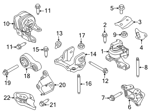 2012 Ford Edge Engine & Trans Mounting Transmission Mount Bracket Diagram for DT4Z-6031-A