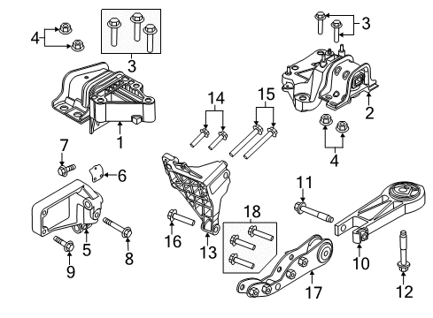 2015 Ram ProMaster 1500 Engine & Trans Mounting Screw-HEXAGON FLANGE Head Diagram for 68134373AA