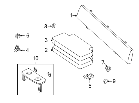 1999 Toyota Tacoma Rear Seat Components Hinge Cover Diagram for 71692-04010-E0