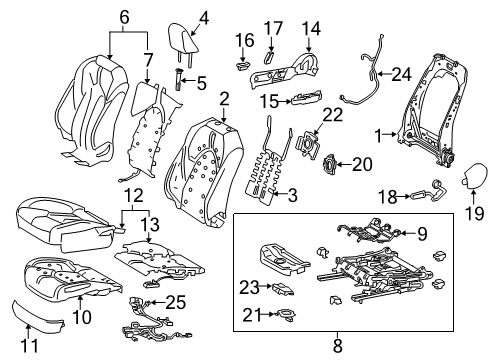 2020 Toyota Avalon Power Seats Seat Cushion Pad Diagram for 71511-07060